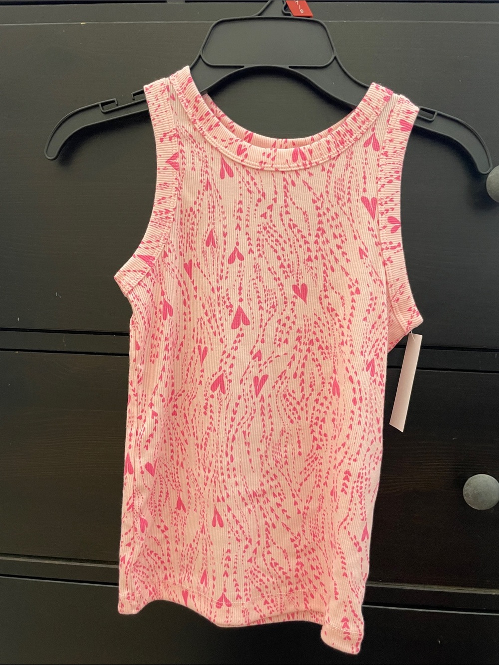 Kids Pink Heart-Print Tank Top